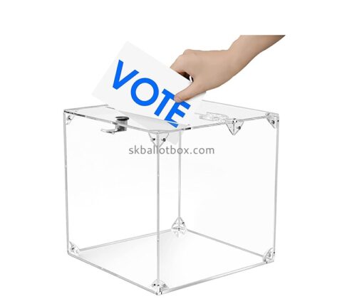 Acrylic boxes supplier custom perspex lockable election box BB-2888