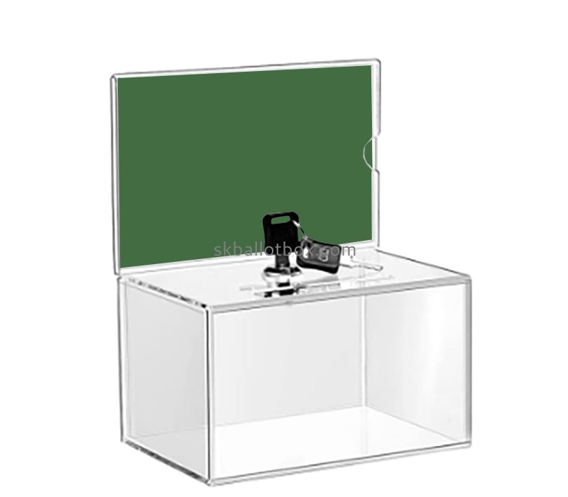 Perspex item manufacturer custom plexiglass lockable suggestion comment box SB-093