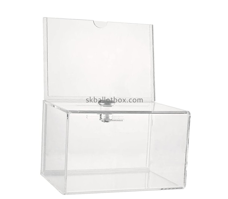 China perspex supplier custom acrylic election box with lock and sign holder BB-2882