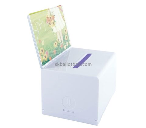 Perspex display manufacturer custom acrylic ballot box with lock and sign holder BB-2879