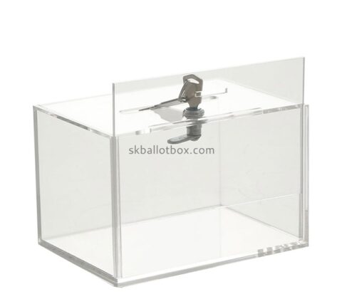 Perspex boxes manufacturer custom acrylic lockable card box BB-2877