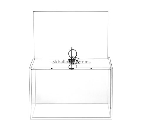 Acrylic boxes supplier custom perspex voting box with sign holder BB-2872