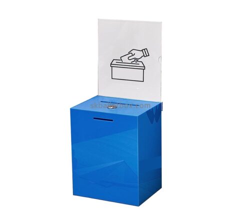 Perspex boxes manufacturer custom acrylic suggestion box with lock & sign holder SB-075