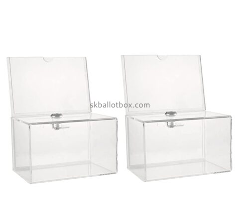 Lucite box manufacturer custom acrylic letter box suggestion box with lock & sign holder SB-070