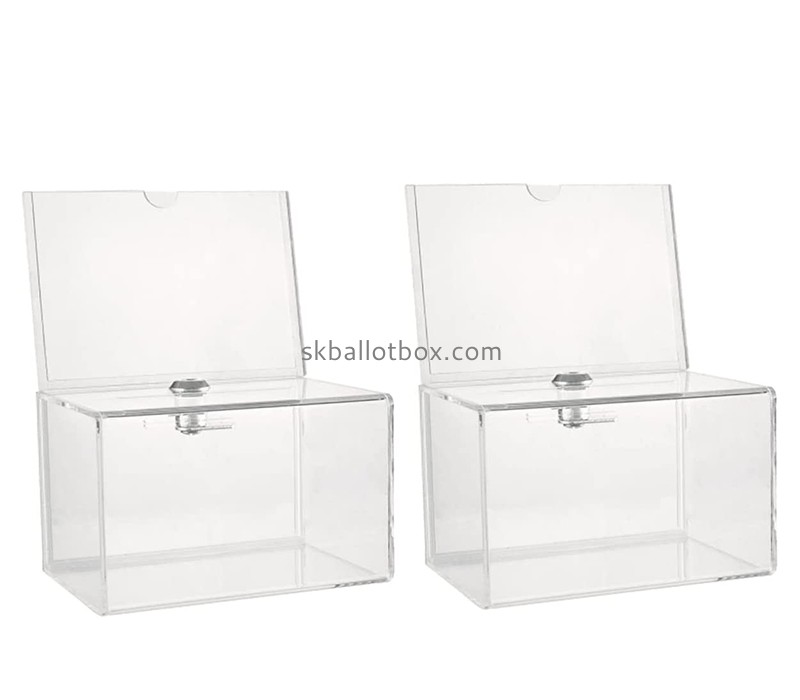 Lucite box manufacturer custom acrylic letter box suggestion box with lock & sign holder SB-070