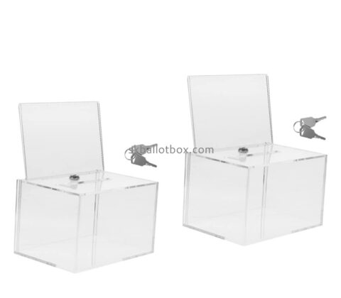 Acrylic box supplier custom lucite comment box with lock and sign holder SB-066