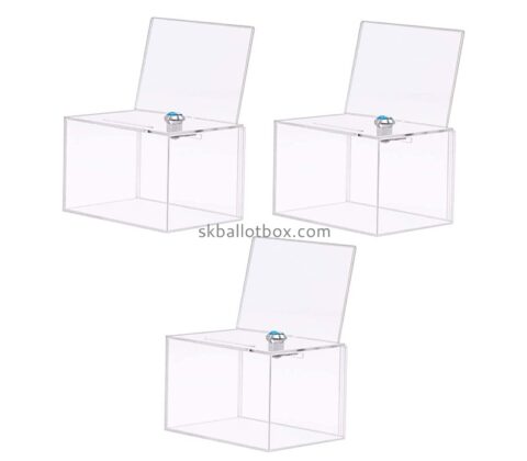 Acrylic box manufacturer custom plexiglass comment box with lock & sign holder SB-065