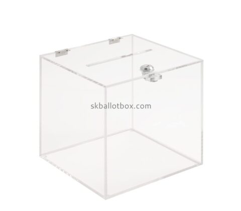 Lucite boxes manufacturer custom acrylic locking election box BB-2843