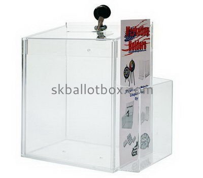 Custom acrylic suggestion box with leaflet holder BB-2743