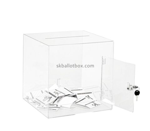 Plexiglass boxes manufacturer custom acrylic lockable comment box SB-057