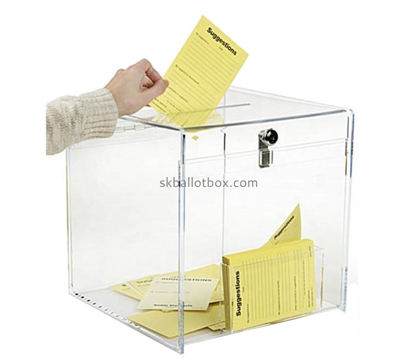 Lucite manufacturer custom acrylic ballot box plexiglass voting box BB-2828