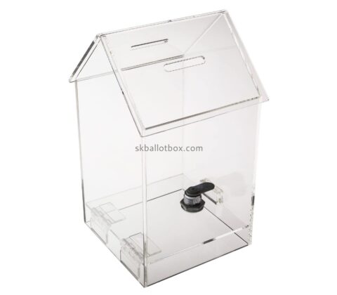 Acrylic manufacturer custom plexiglass house shape ballot box BB-2814