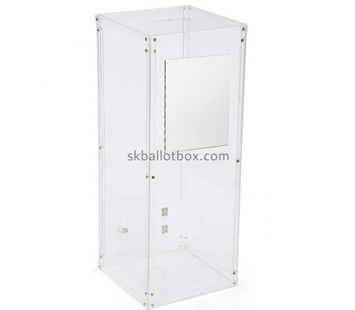 Plexiglasss manufacturer custom acrylic ballot box with sign holder BB-2813