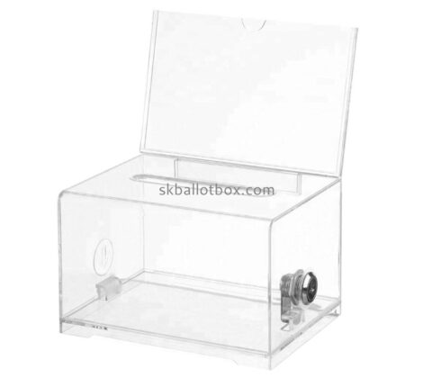 Acrylic manufacturer custom plexiglass ballot box with brochure holder BB-2803