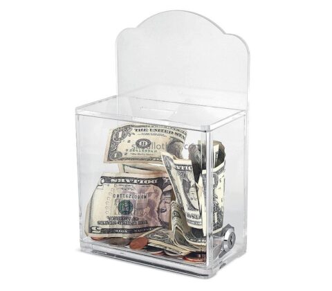 Plexiglass manufacturer custom acrylic donation box lucite charity box DB-063