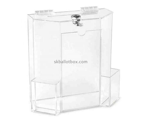 Plexiglass manufacturer custom acrylic ballot box lucite election box with brochure holder BB-2798