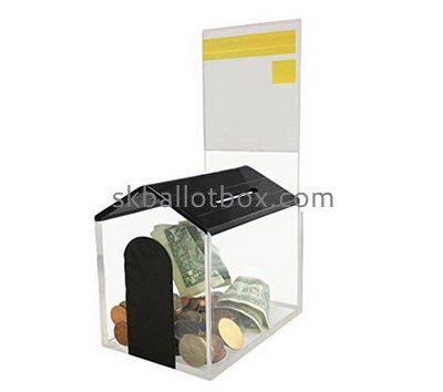 Custom acrylic donation collection box fundraising collection boxes plastic donation boxes DB-011