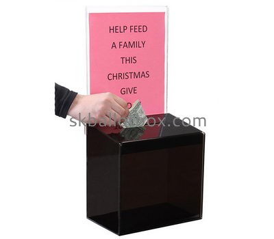 Customized acrylic donation boxes cheap large donation box money donation box DB-013