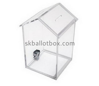 Custom house shape clear acrylic ballot box BB-2747