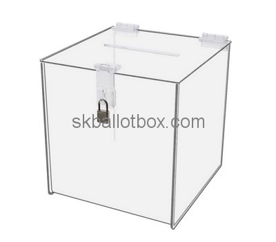 Custom clear acrylic lockable voting box BB-2739