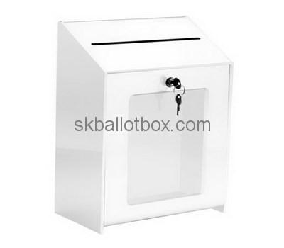 Custom lockable acrylic voting box with sign holder BB-2742