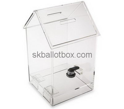 Custom house shape lockable acrylic voting box BB-2746