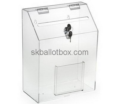 Custom clear acrylic ballot box with sign holder BB-2745