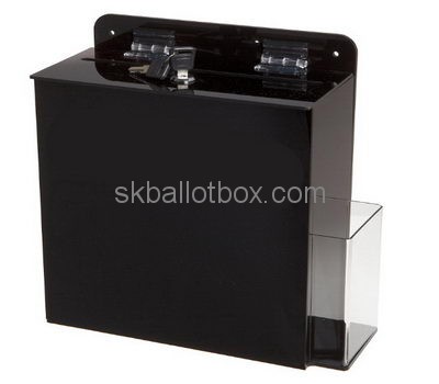 Custom black acrylic election box with pamphlet holder BB-2738