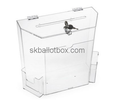 Custom clear acrylic election box with brochure holder BB-2735