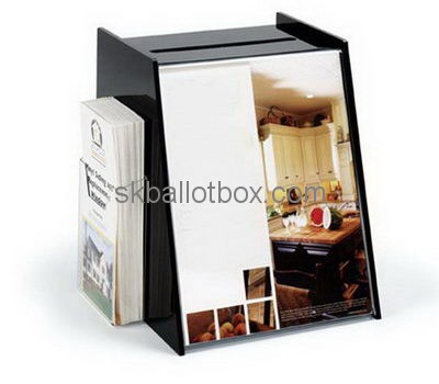 Custom black acrylic election box with brochure holder BB-2734