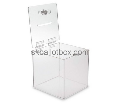 Custom square clear perspex donation box BB-2732