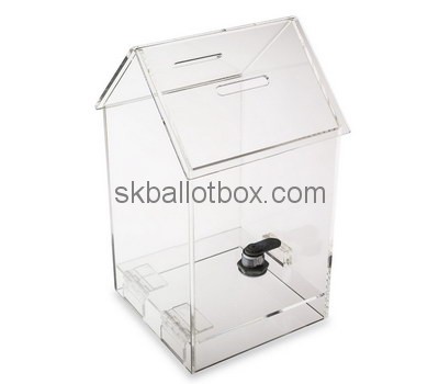 Custom house shape clear perspex ballot box BB-2727