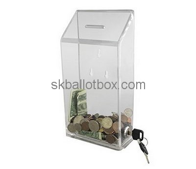 Custom acrylic cheap charity collection boxes secure donation boxes donation collection box DB-020