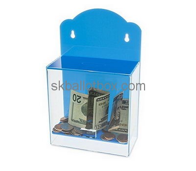 Custom acrylic money collection box charity money collection boxes donation boxes with locks DB-010