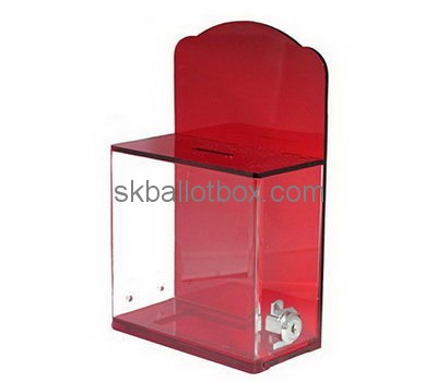 Red acrylic ballot box with lock BB-2656