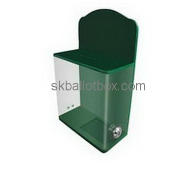 Small green acrylic ballot box with lock BB-2655