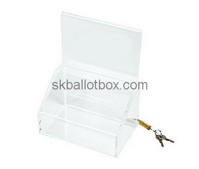 Customize lucite lockable donation box BB-2523