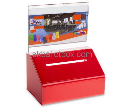 Customize red ballot box with lock BB-2448