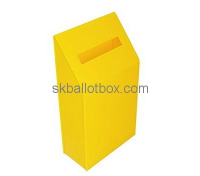 Customize yellow acrylic ballot box with lock BB-2124