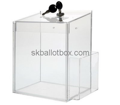 Customize clear acrylic ballot box with sign holder BB-1953