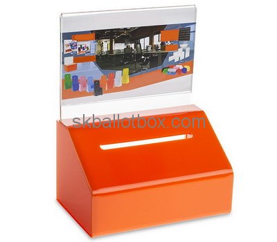 Customize orange acrylic small ballot box BB-1798