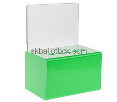 Customize green acrylic election ballot box BB-1790