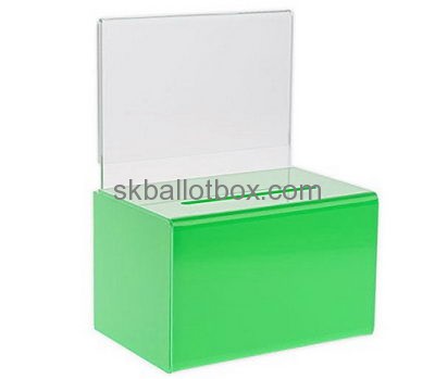 Bespoke green acrylic lockable ballot box BB-1691