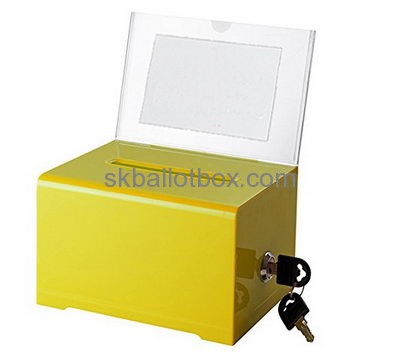 Bespoke yellow acrylic voting ballot box BB-1689