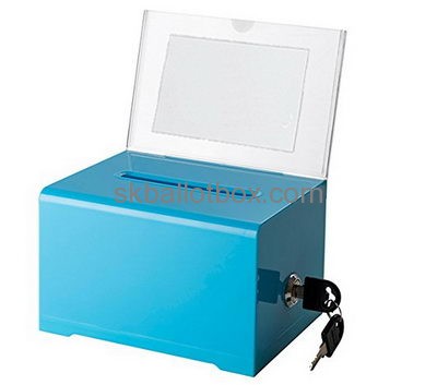 Bespoke blue acrylic collection boxes for sale BB-1589