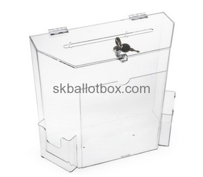 Bespoke clear acrylic ballot box with sign holder BB-1461