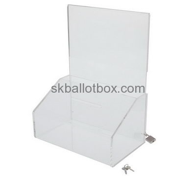 Customized acrylic cheap charity boxes BB-1372