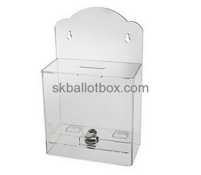 Plastic company custom acrylic ballot charity coin collection boxes BB-1203