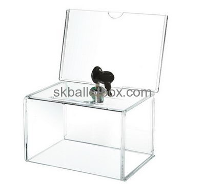 Acrylic plastic manufacturers custom clear plastic fabrication lockable ballot box BB-1173