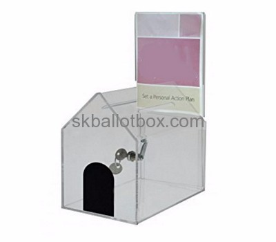 Acrylic items manufacturers custom lucite locking donation box BB-1163